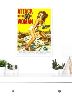 Attack of the 50ft Woman Laminated Vintage Style Print Movie Art Poster